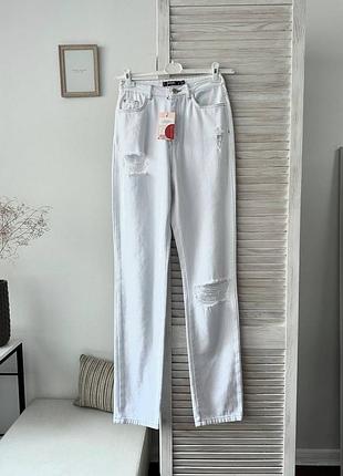 Джинсы прямые для высоких девушек белого цвета missguided
