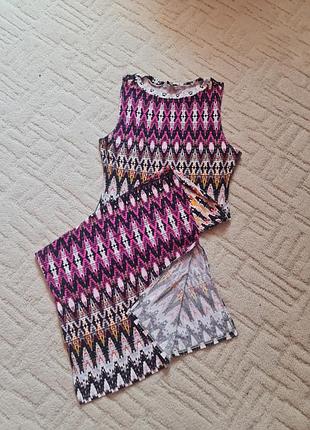 Платье-майка миди в геометрический принт