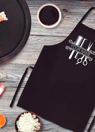 Фа000381	фартук с принтом для парикмахера (именной)