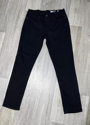 Мужские чёрные джинсы f&f slim размер l 34/32