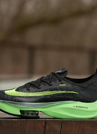 Кросівки чоловічі, весна-літо, nike air zoom alphafly, текстиль, чорний синій зелений, розмір 41-45