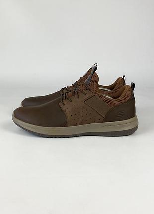 Шкіряні кросівки skechers 65870 delson axton memory foam air cooled оригінал розмір 46 / 30 см
