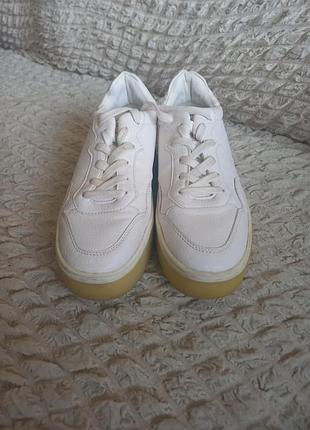 Кроссовки кеды сникеры  белые женские, 38 размера ,bershka.