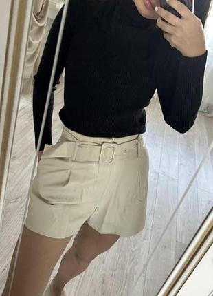 Шкіряні шорти zara, шорти на флісі, шорти з ременем
