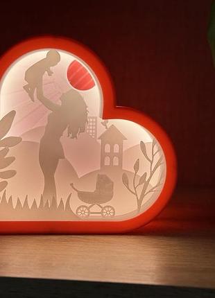 Нічник, світильник настільний, light-box, подарунок мамі