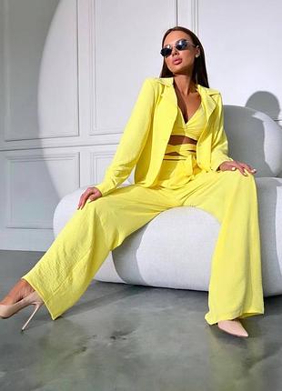 Жіночий костюм трійка топ сорочка штани