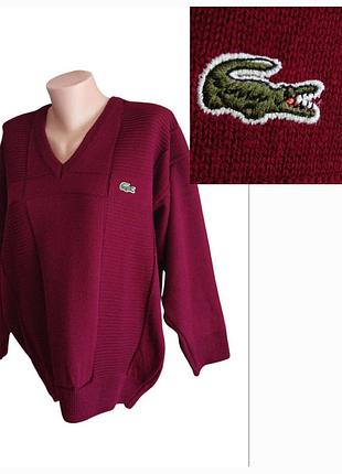Оригинальный винтажный пуловер lacoste | made in france | oversize свитер джемпер  кофта