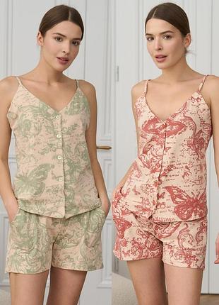 Женская хлопковая пижама - майка с шортиками - nicoletta туречня, жеncкая пижама
