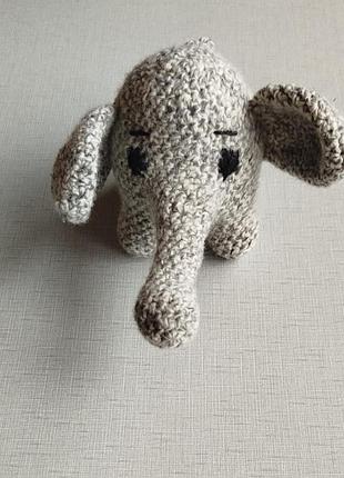 Игрушка вязаная слоник, ручная работа. игрушка хендмейд.