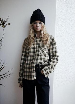 Фланелевая рубашка zara в размере l