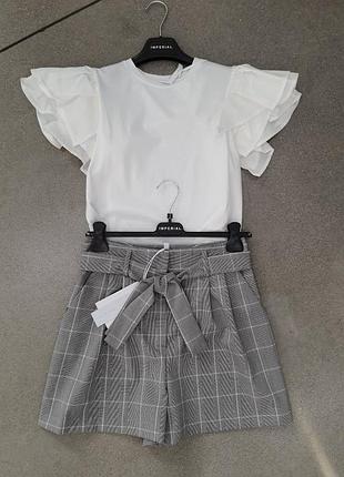 Футболка imperial итальялия, белая с рюшами