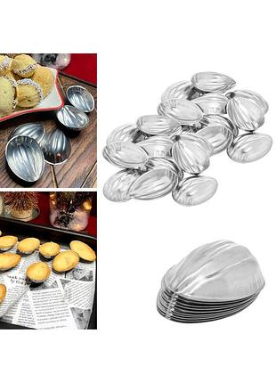 Набір із 20 металевих порційних формочок для випікання горішків з ребристою поверхнею | 87128