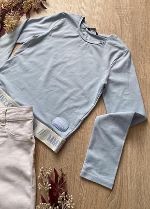 Ніжно блакитний топ кофтинка з резинкою на талії