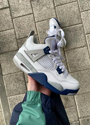 Женские кроссовки nike air jordan 4 white/grey/black скидка sale | smb