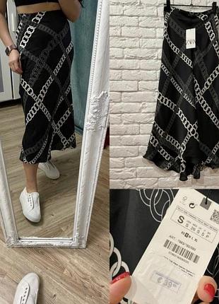 Сатинова спідниця міді у білизняному стилі zara