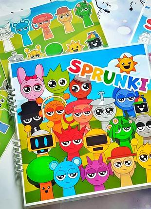 Спрунки спунки sprunki игра на липучках альбом книжка тока бока сунки
