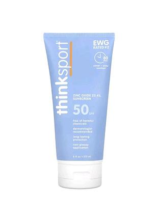 Thinksport, сонцезахисний крем, spf 50+, 6 рідких унцій (177 мл)