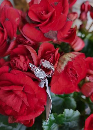 Сережки з фіанітами срібло 925.