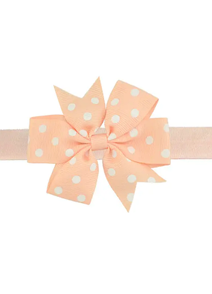 Дитяча пов'язка в горох one size персиковий