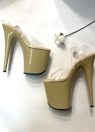 Нові стріпи трійки pleaser бежеві 37 розмір з силіконовим верхом