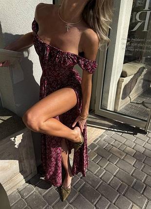 Платье макси в принт  хлопок