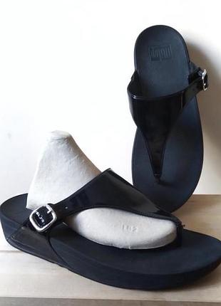 Жіночі ортопедичні шльопанці fitflop 42 розмір чорні шкіра