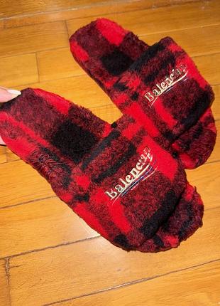 Тапочки  меховые balenciaga оригинал