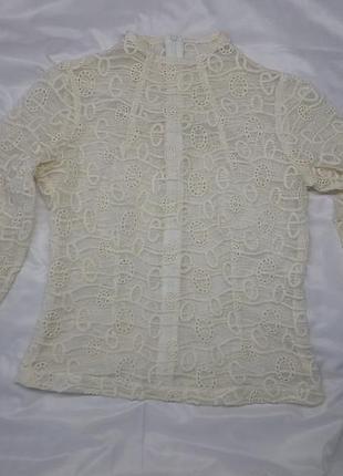 Прозрачная блуза сетка с вышивкой на молнии