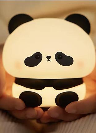 Силіконовий нічник панда дитячий з акумулятором 1200mah і таймером