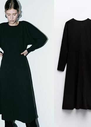Черное базовое платье из крепа zara