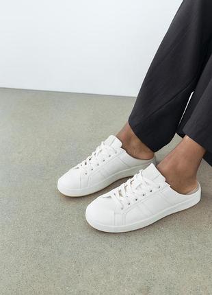 Комфортные кеды-мюли zara р.37,5-38