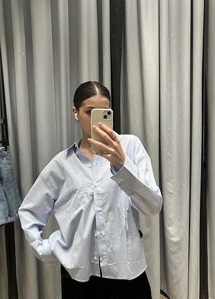 Oversize сорочка у смужку h&m