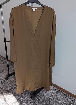 Платье платье под атлас шоколадное коричневое хл