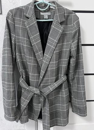 Классический пиджак h&m в клетку | идеальное состояние