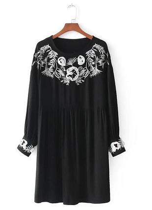 Сукня ярусна з вишивкою zara р. м