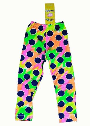 Яркие хлопковые лосины, леггинсы в горошек для девочки от тм gabbi, р. 92