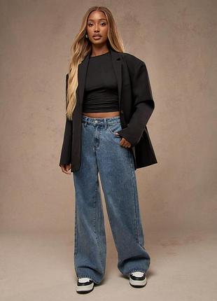 Широкие джинсы с потертостями  missguided(р 38)оригинал