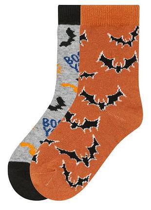 Котонові шкарпетки хеловін набором 2в1, світяться р.27-30