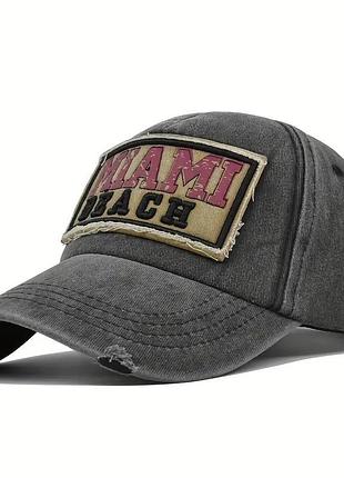 Кепка на лето вышивка miami бейсболка one size, размер 56-58