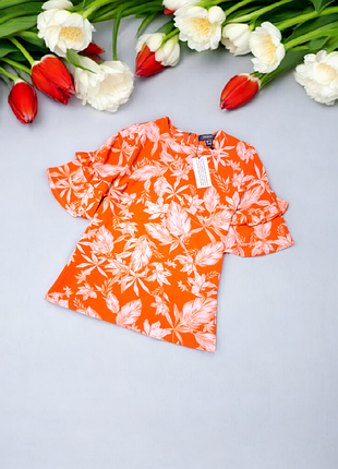 Брендовая блуза топ с цветочным принтом от primark этикетка