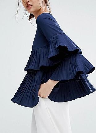 Liu jo блуза блузка з воланами пліссе
