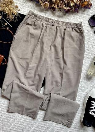 Класичні базові прямі брюки з вовною високою талією та резинкою в поясі