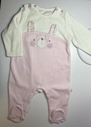 Велюровий чоловічок  на дівчинку на вік 3-6м