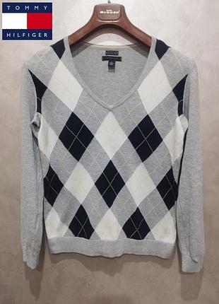 Tommy hilfiger, бавовняний пуловер у ромби від світового бренду