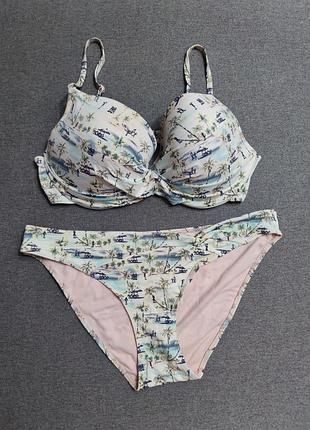 Фирменный одёжной купальник в принт фирмы ocean club primark 80d 85d 36d 38d