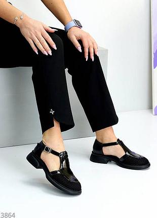 23864 босоніжки закриті, сандалі шкіряні/текстильні, туфлі літні