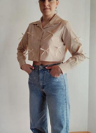 Новинка 🌷 стильные рубашки рубашки топ с милыми бантиками