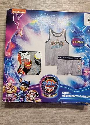 Paw patrol! трикотажный набор белья: майка для мальчика и боксеры для мальчика! 122/128
