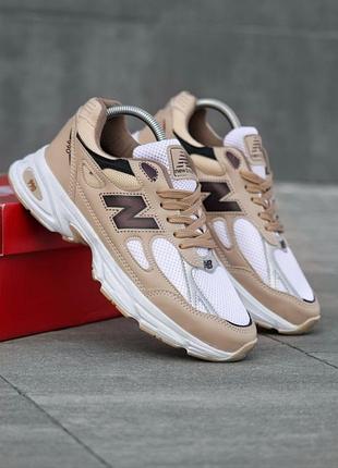 Летние мужские кроссовки new balance цвет бежевый/белый 56823