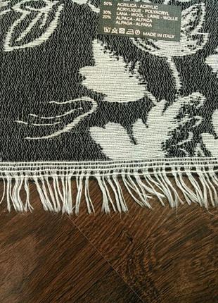 Широкий тонкий шарф вовняний шарф шерсть альпака італія4 фото